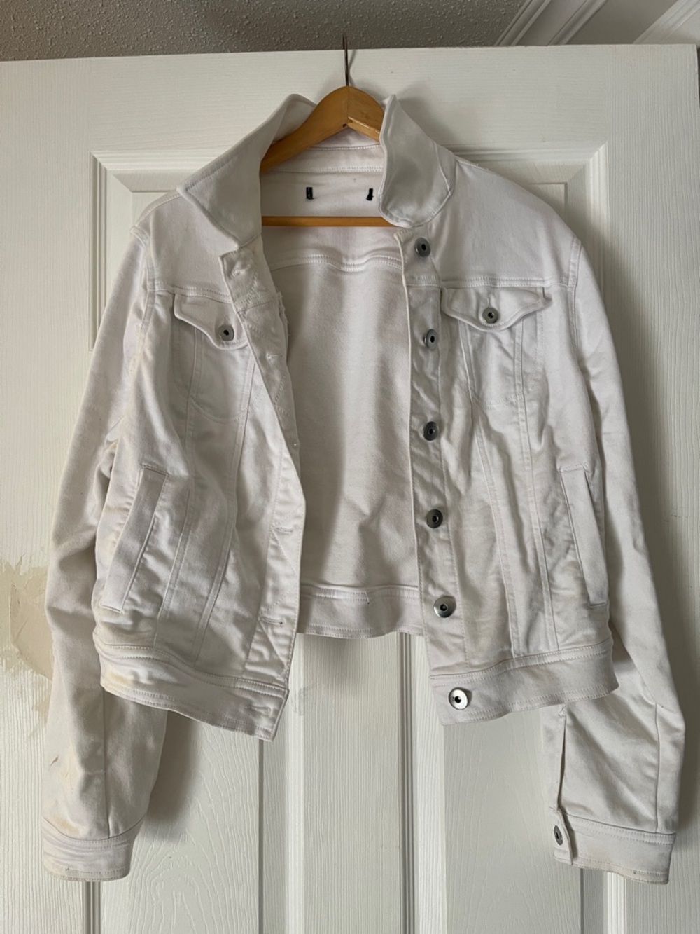 White Women's Crop Denim Jacket